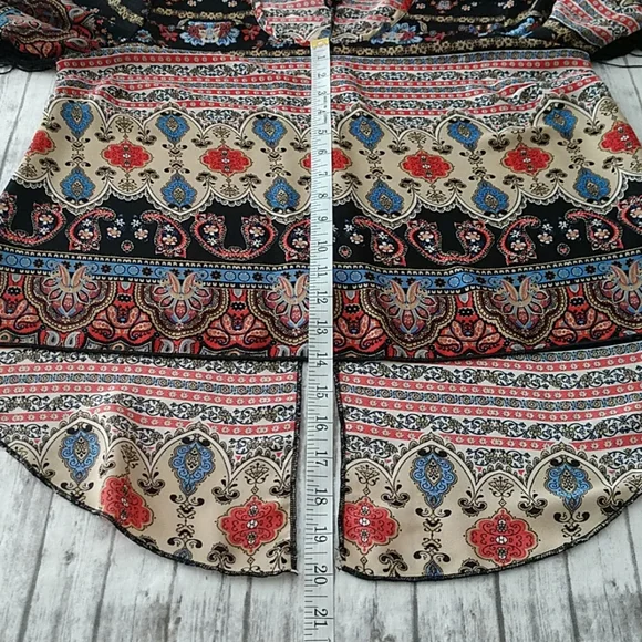 See You Monday Boho Fringe Floral Hi/Low Blouse - Picture 5 of 8